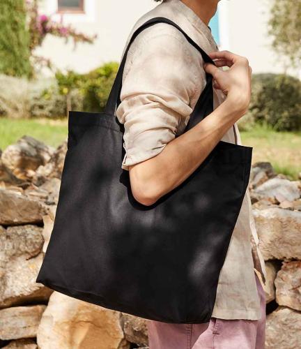 Westford Mill Recycled Cotton Maxi Tote Bag - BLK - ONE